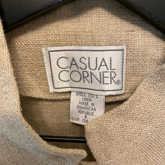 Minimalist Button Down Linen Blazer Jacket Longline LS 8 M - Picture 9 of 9